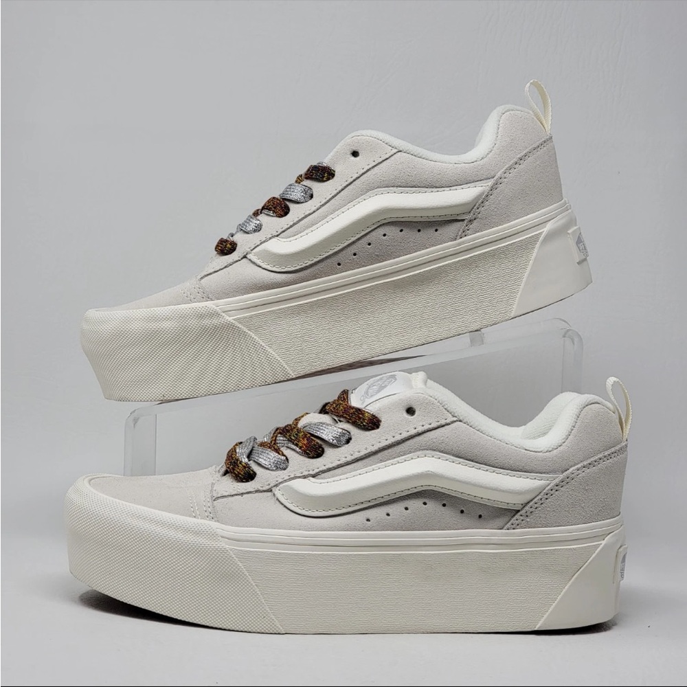 Vans Women's Platform Sneakers - Light Gray and White